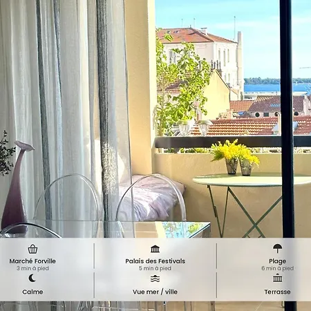 Calme Et Lumineux 2 Balcon Vue Mer-forville A2b262 Apartamento Cannes